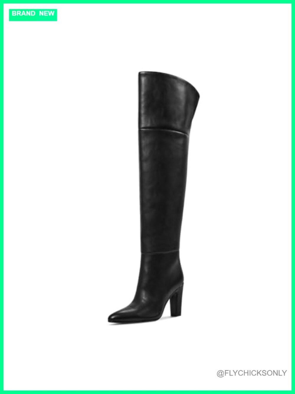 Wetkiss Womens Over Knee Boots Wide Calf Chunky Block Heel Pointed Toe Faux